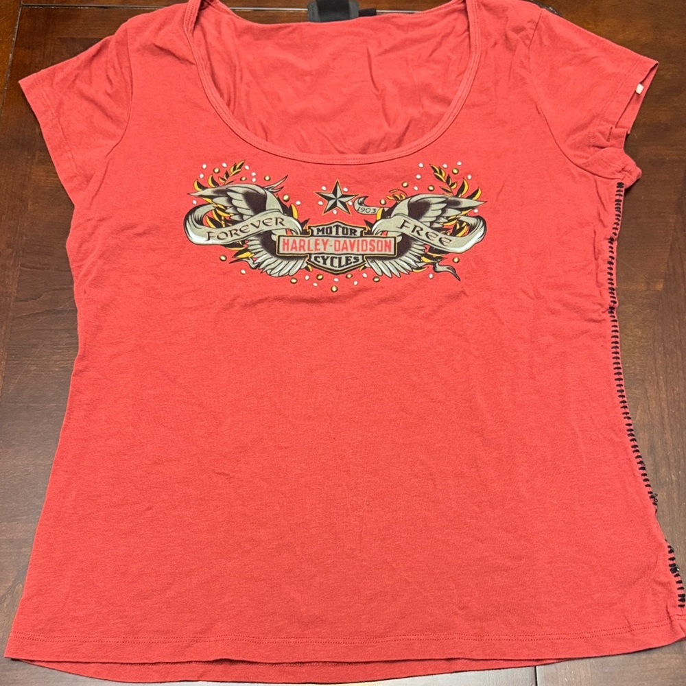 Harley-Davidson Women's Red Short Sleeve Tee